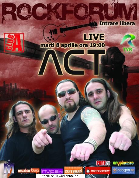 trupa act va concerta marti, 8 aprilie, ora 19.00 in club a.
pentru a se face cunoscuta mai bine,