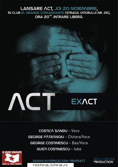 ACT - Va anuntam ca joi, 20 noiembrie 2008, ora 20.00 - Romanian Rock Bands
