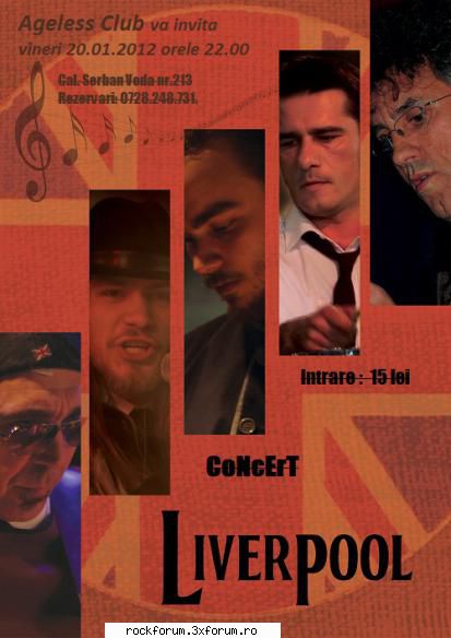 vineri,20 22 00,in ageless club
calea serban voda nr lei concert liverpool